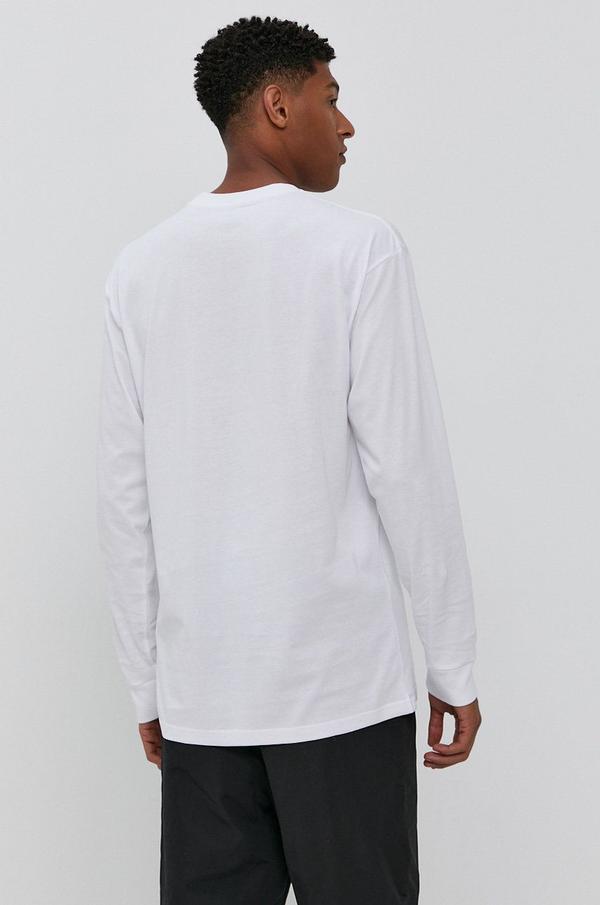 Tričko s dlouhým rukávem Vans pánské, bílá barva, s potiskem