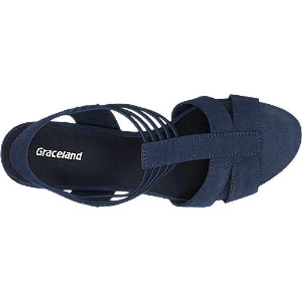 Modré sandály na podpatku Graceland