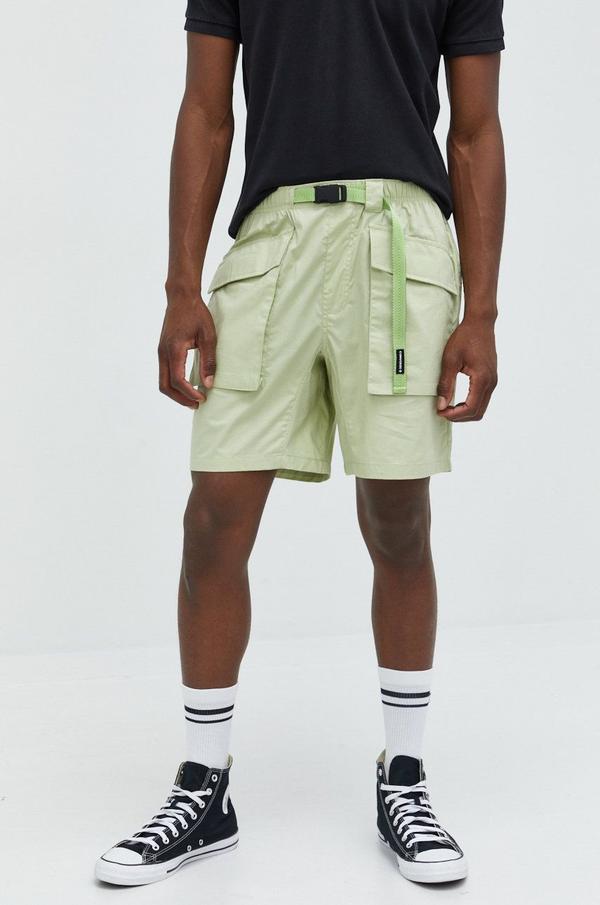 Bavlněné šortky Converse pánské, zelená barva