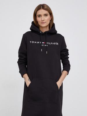Šaty Tommy Hilfiger černá barva, mini, jednoduché