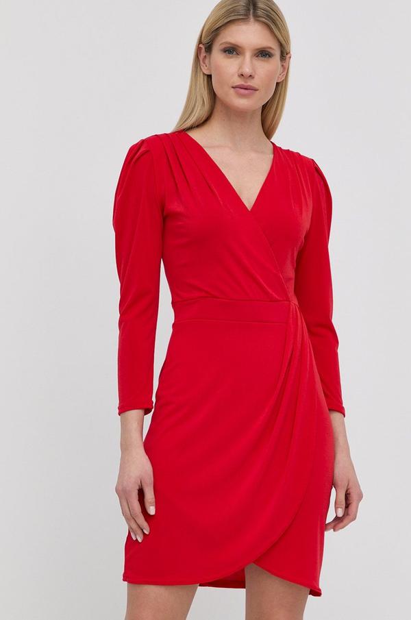 Šaty Morgan červená barva, mini, jednoduchý