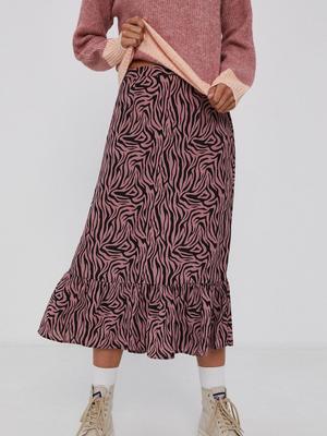 Sukně Jacqueline de Yong růžová barva, midi, jednoduchá