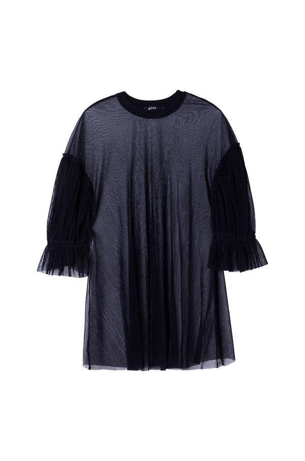 Dívčí šaty Dkny černá barva, mini, jednoduché