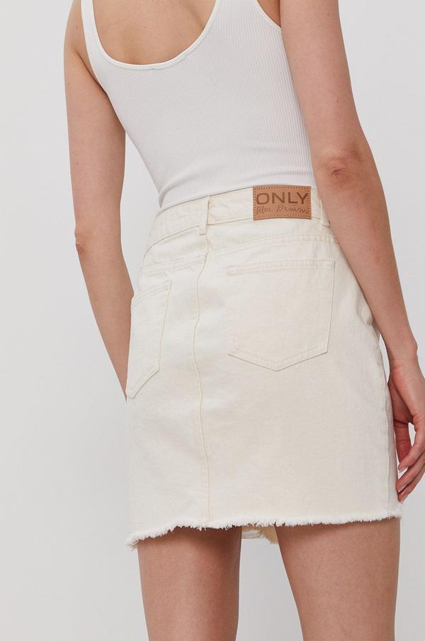 Džínová sukně Only průhledná barva, mini, jednoduchá