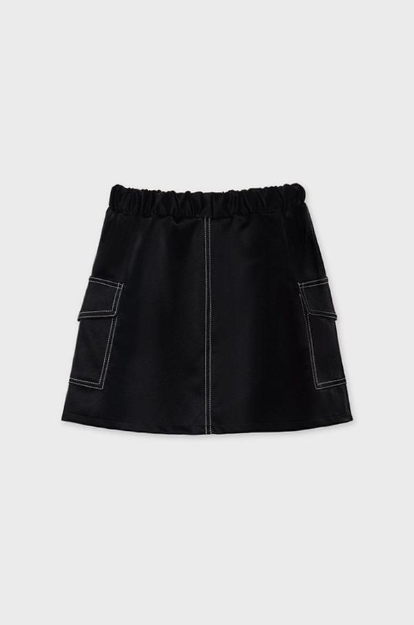 Dětská sukně Mayoral černá barva, mini, jednoduchá