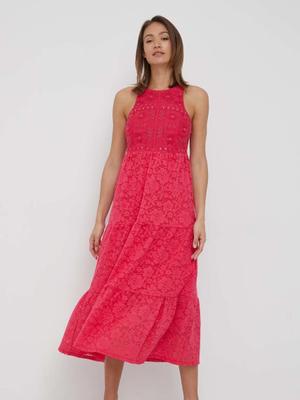 Šaty Desigual růžová barva, maxi