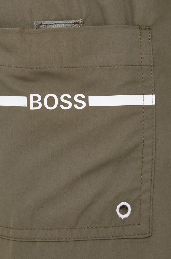 Plavkové šortky Boss zelená barva