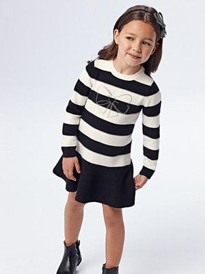 Dívčí šaty Mayoral černá barva, mini, áčkové