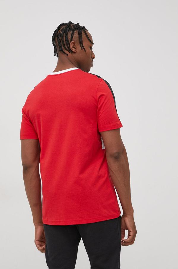 Bavlněné tričko adidas HE4330 červená barva, s potiskem