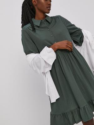 Šaty Vero Moda zelená barva, mini, áčkové