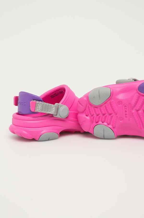 Dětské pantofle Crocs růžová barva