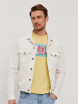 Džínová bunda Pepe Jeans Pinner pánská, bílá barva, přechodná