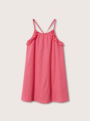 Dětské bavlněné šaty Mango Kids Enna růžová barva, mini