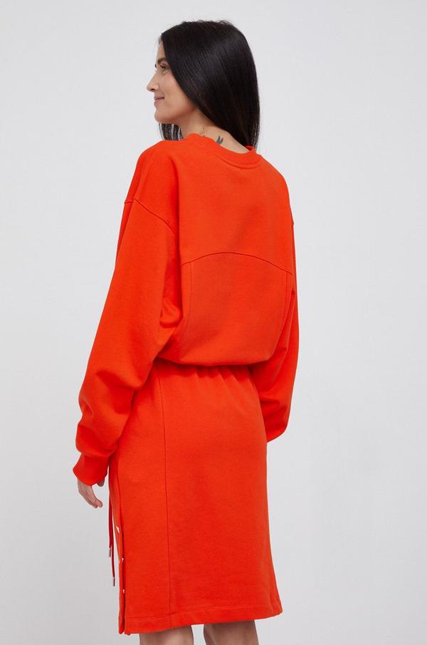 Šaty Boss oranžová barva, mini, jednoduché
