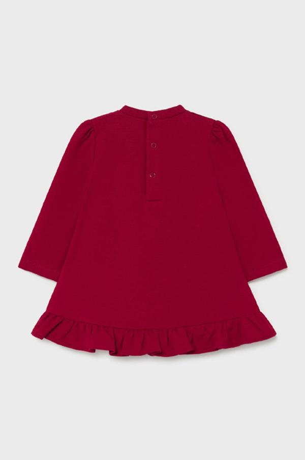 Dětské bavlněné šaty Mayoral červená barva, mini, áčkové