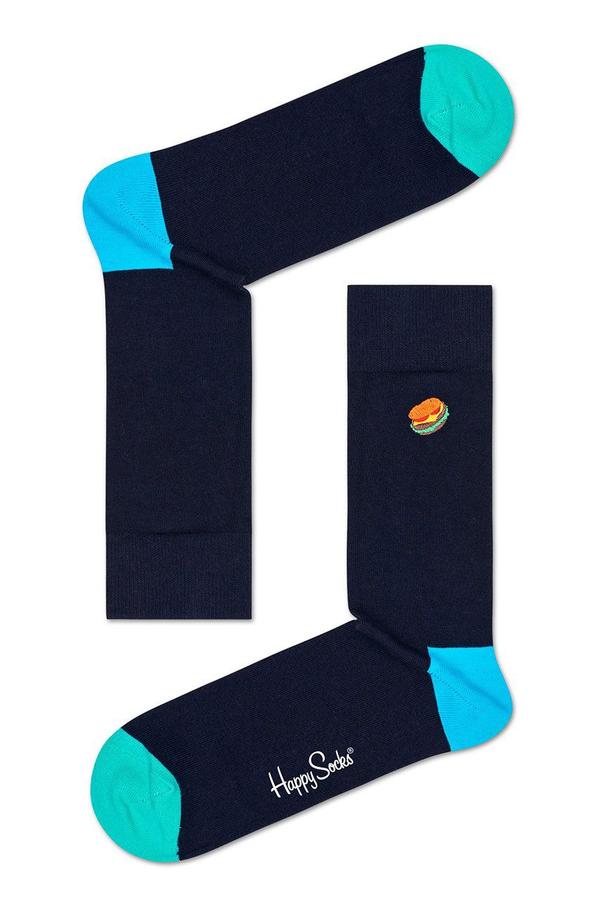 Happy Socks - Ponožky Embroidery Hamburger Sock