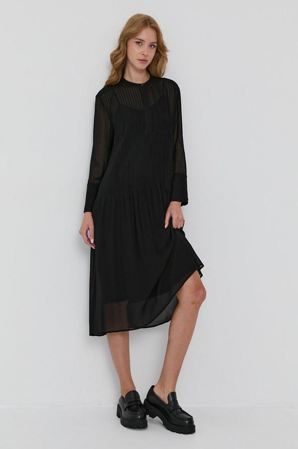 Šaty Samsoe Samsoe černá barva, mini, jednoduché