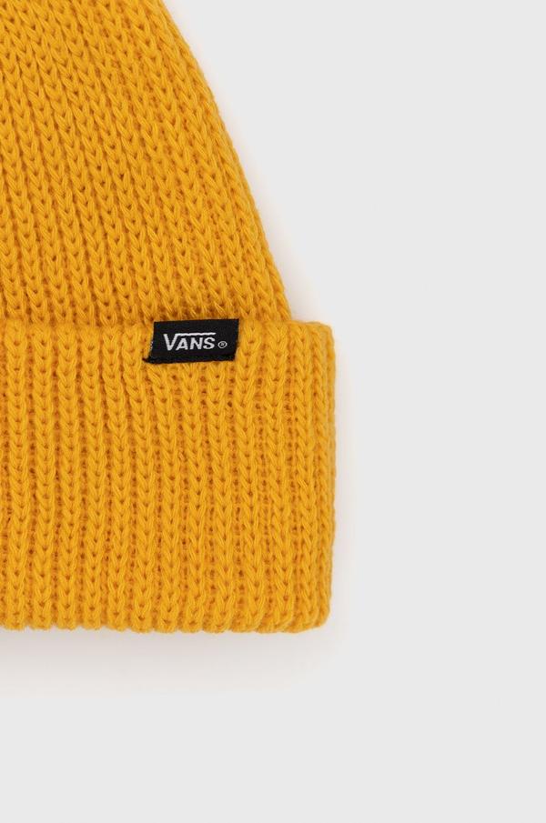 Čepice Vans žlutá barva, z tenké pleteniny