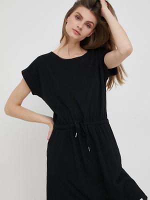 Bavlněné šaty Lee Cooper černá barva, mini, oversize