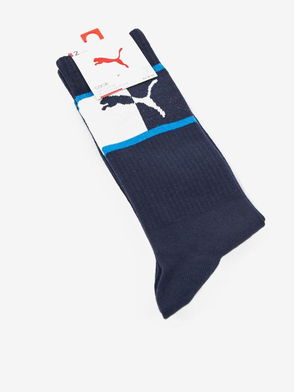 Puma Blocked Logo Sock Ponožky 2 páry Modrá