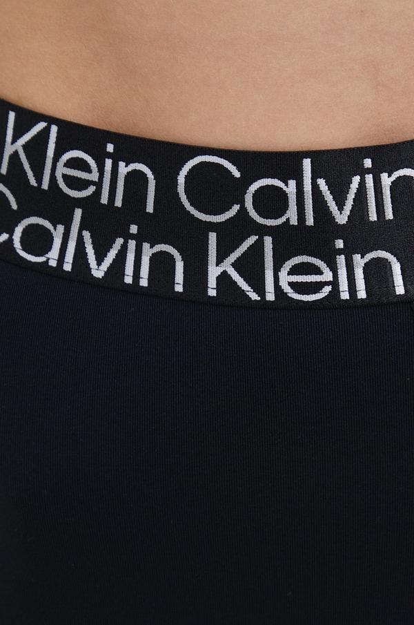 Tréninkové šortky Calvin Klein Performance Ck Essentials dámské, černá barva, hladké, high waist