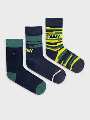 Dětské ponožky Tommy Hilfiger (3-pack) zelená barva