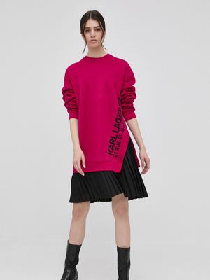 Šaty Karl Lagerfeld růžová barva, mini, oversize