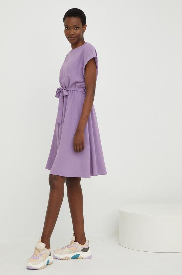 Šaty Answear Lab fialová barva, mini