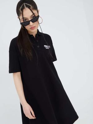 Bavlněné šaty Prosto Mortie černá barva, mini