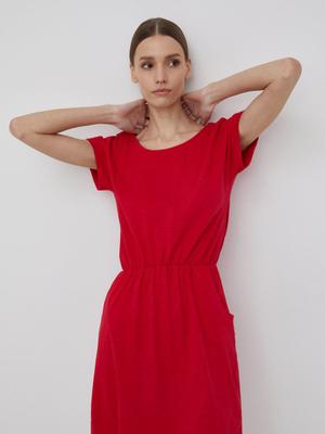 Bavlněné šaty Cross Jeans červená barva, mini, jednoduchý