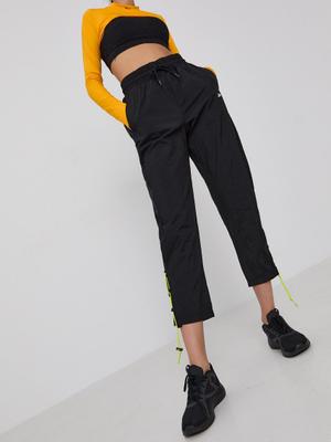 Kalhoty Reebok GV3280 dámské, černá barva, jednoduché, high waist