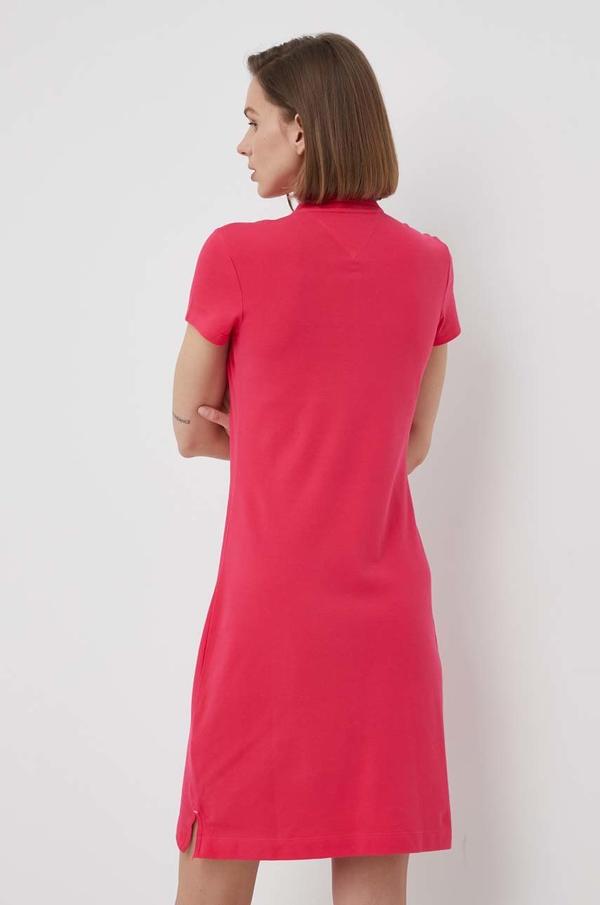 Šaty Tommy Hilfiger růžová barva, mini