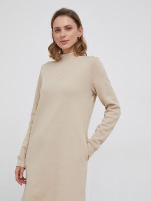Šaty Calvin Klein béžová barva, mini, jednoduché
