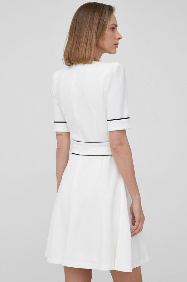 Šaty Dkny bílá barva, mini, áčková