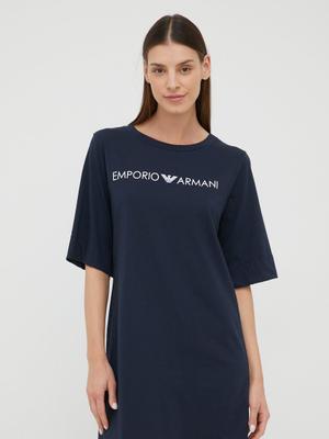 Bavlněné šaty Emporio Armani Underwear tmavomodrá barva, mini, oversize