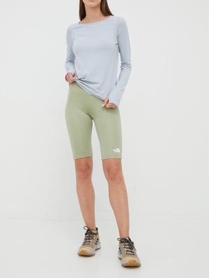 Sportovní šortky The North Face Flex dámské, zelená barva, hladké, high waist