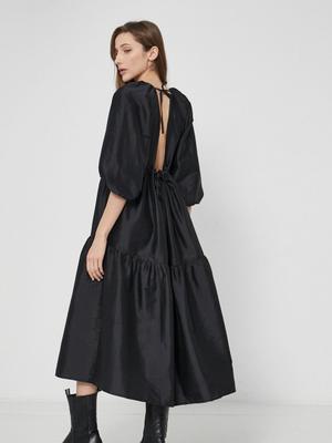 Šaty Samsoe Samsoe černá barva, midi, oversize