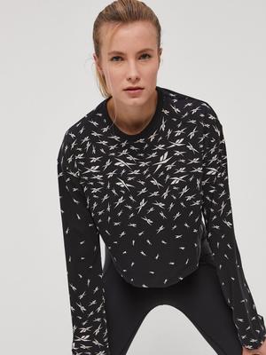 Tričko s dlouhým rukávem Reebok GL4688 dámské, černá barva