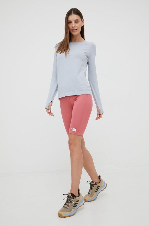 Sportovní šortky The North Face Flex dámské, růžová barva, hladké, high waist