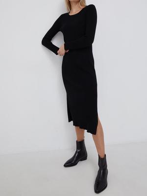 Šaty Pepe Jeans Paola 2 černá barva, midi, jednoduché