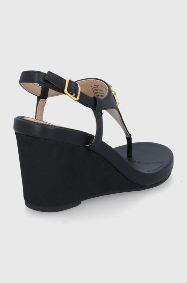 Sandály Lauren Ralph Lauren Jeannie dámské, černá barva, na klínku