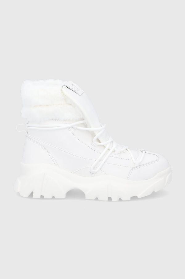 Sněhule EA7 Emporio Armani dámské, bílá barva, na platformě, zateplené