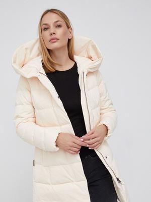 Péřová bunda Woolrich dámská, krémová barva, zimní