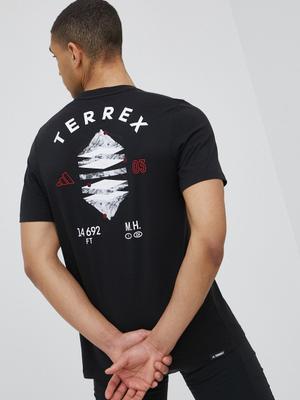 Tričko adidas TERREX Mountain Landscape HE1769 černá barva, s potiskem