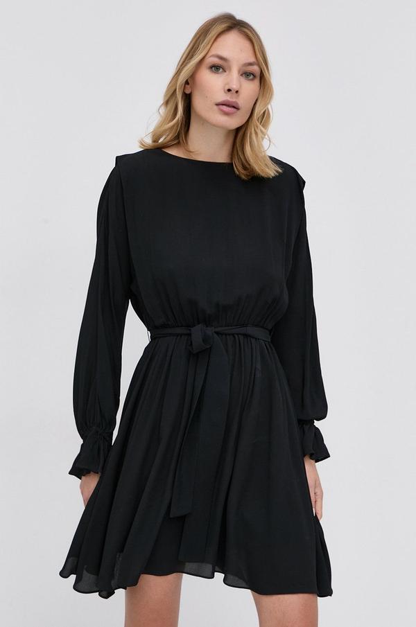 Šaty Marella černá barva, mini, áčkové
