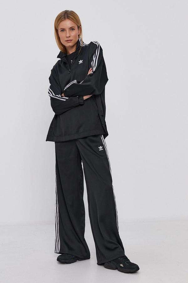 Mikina adidas Originals H37825 dámská, černá barva, s aplikací