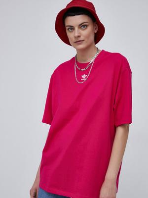 Bavlněné tričko adidas Originals růžová barva