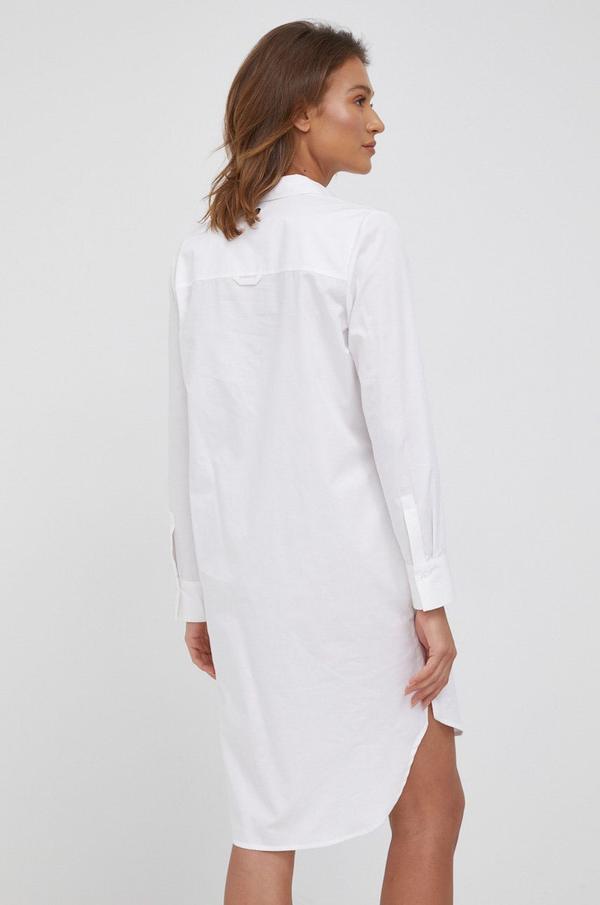 Bavlněné šaty Joop! bílá barva, mini, oversize