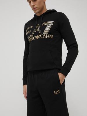 Bavlněné šortky EA7 Emporio Armani pánské, černá barva