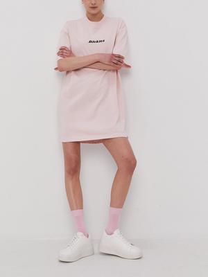 Šaty Dickies růžová barva, mini, oversize